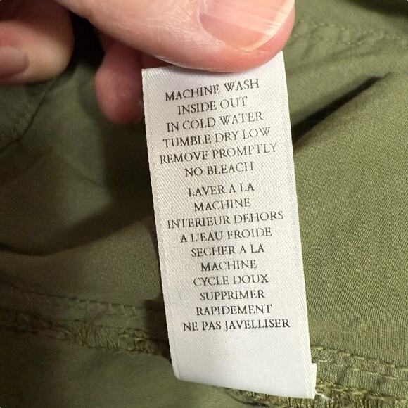 Frank & Eileen Womans Blackstone Pants Army Green 10 Distressed Hem 34x25.5 - Picture 7 of 11